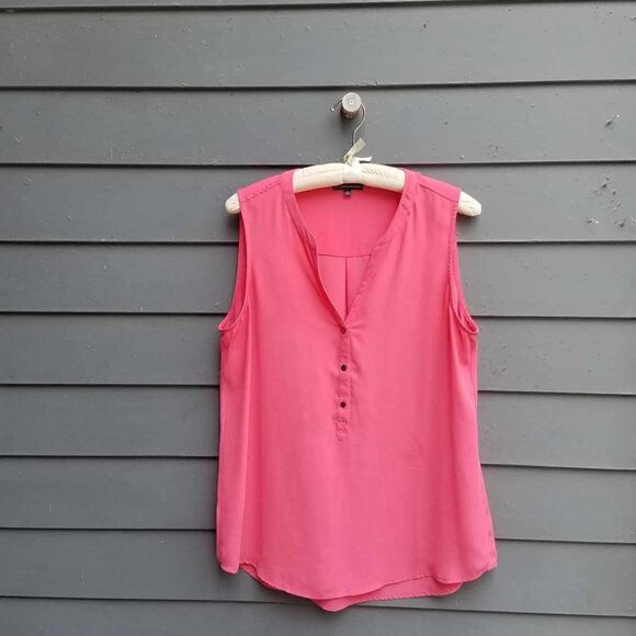 Adrianna Papell Coral Button Down Sleeveless Blouse size Large - Picture 8 of 8